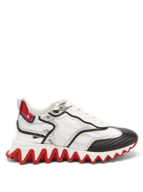 Christian Louboutin - Sharkina Patent-leather And Mesh Trainers - Womens - White Multi