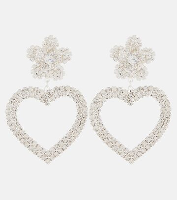 Magda Butrym Crystal-embellished heart earrings in silver