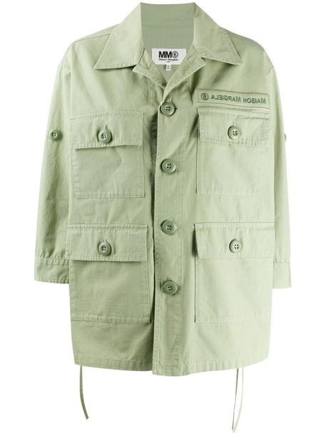 MM6 Maison Margiela multi pocket shirt jacket in green