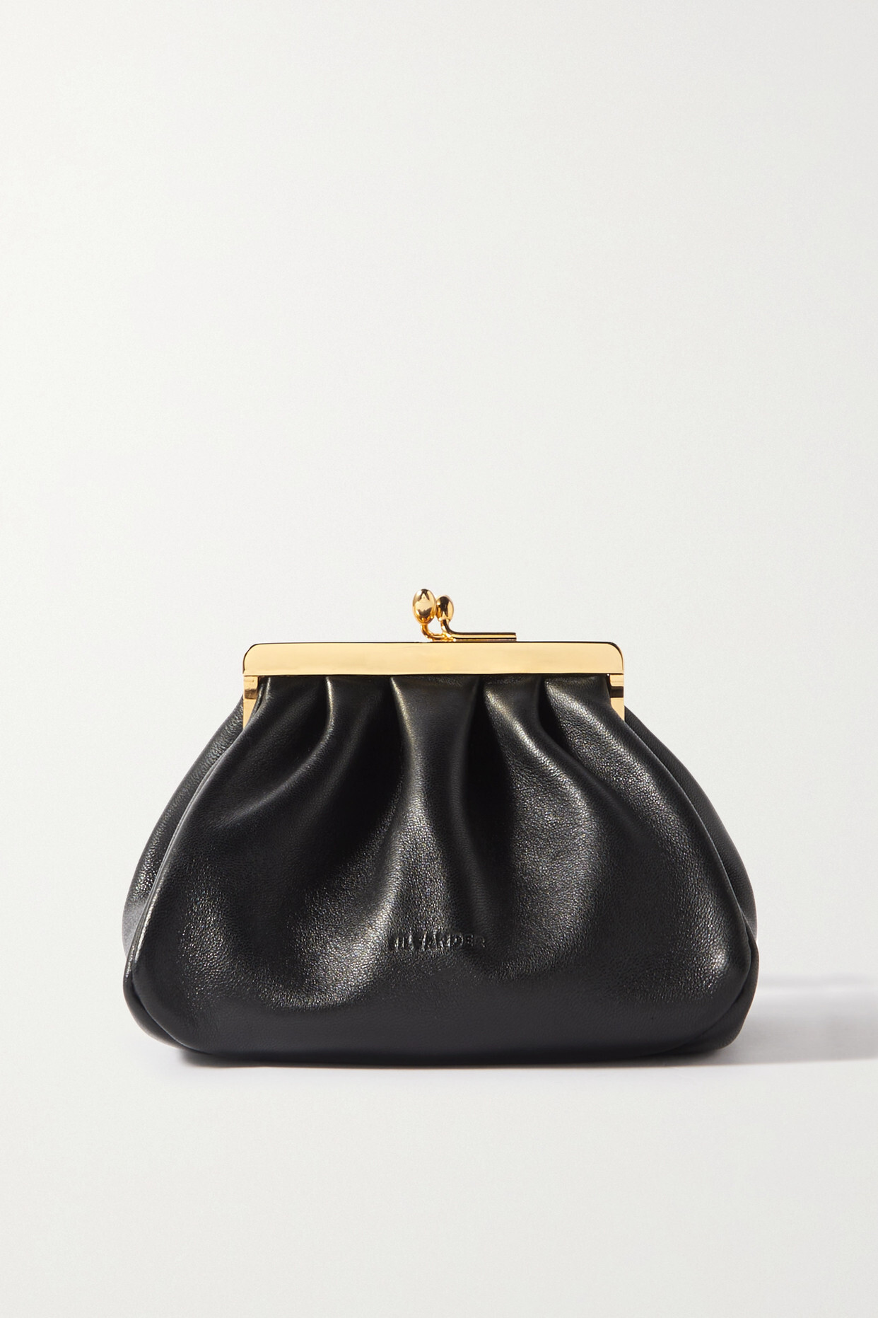 Jil Sander - Small Gathered Leather Pouch - Black