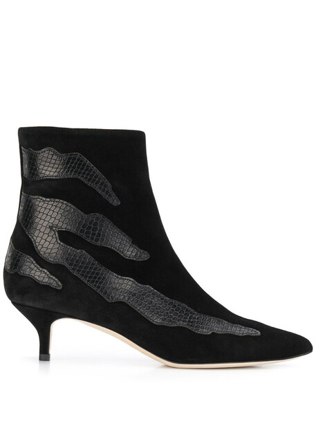 Gia Couture snakeskin effect detail boots in black
