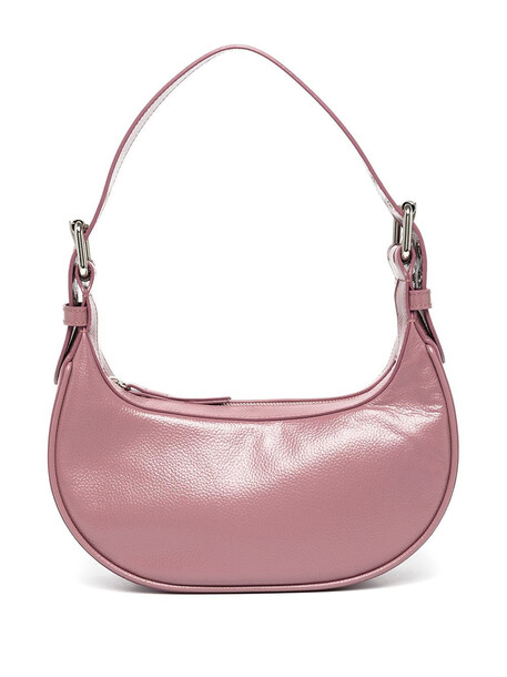 BY FAR Soho gloss-grained leather shoulder bag - Pink