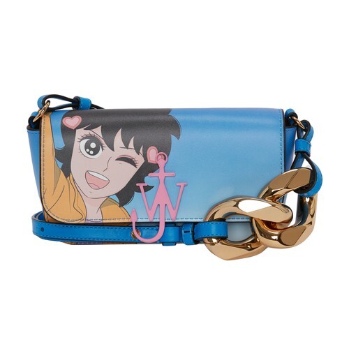 Jw Anderson x Run Hany - Anchor Chain Baguette - Leather Shoulder Bag in blue