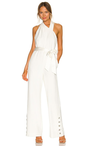 MILLY Thea Cady Jumpsuit in White in ecru