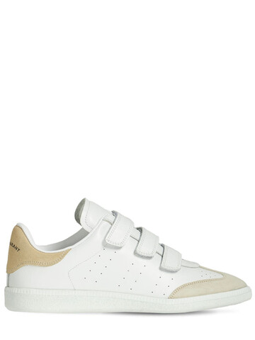 ISABEL MARANT 20mm Beth Leather & Suede Sneakers in white / beige