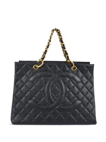 chanel pre-owned 1997 cc timeless tote bag - black