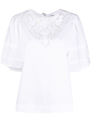P.A.R.O.S.H. P.A.R.O.S.H. lace-panel cotton blouse - White