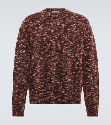 auralee slubbed wool sweater in brown