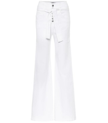 Veronica Beard Rosanna Corset high-rise jeans in white