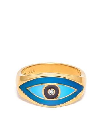 nialaya jewelry large evil eye ring - gold