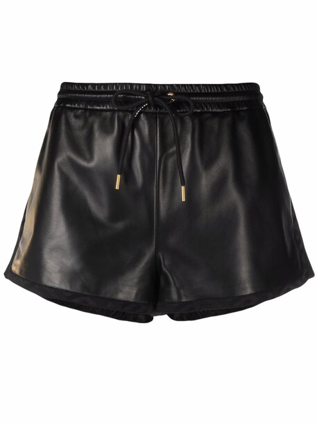 Versace leather mini shorts - Black
