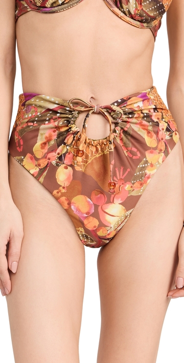 andrea iyamah uwa bikini bottoms kola print/olive s