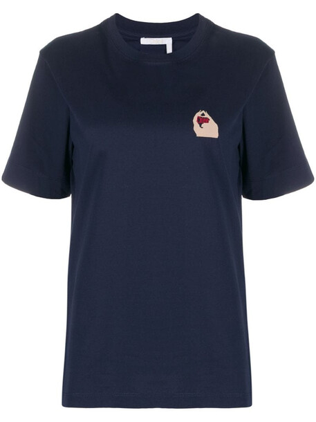 Chloé logo T-shirt in blue