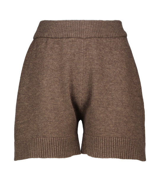 Frankie Shop Juno wool-blend shorts in brown