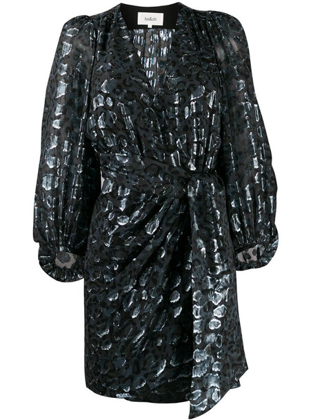 Ba&Sh Ginger metallic wrap dress in black