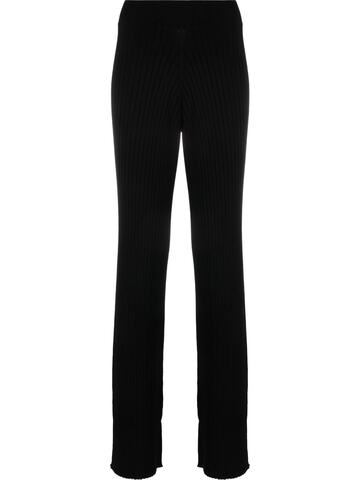 fabiana filippi ribbed-knit flared trousers - black