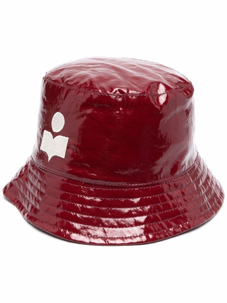 Isabel Marant logo-print bucket hat - Red