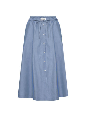 Tommy Hilfiger Cotton Skirt With Button Detail in blue