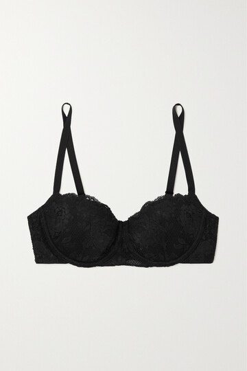 cosabella - never say never pushie pushup stretch-lace underwired bra - black