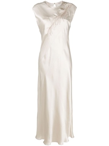 antonelli abiti sequin-embellished silk dress - neutrals