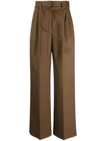 christian wijnants parise pressed-crease palazzo pants - brown