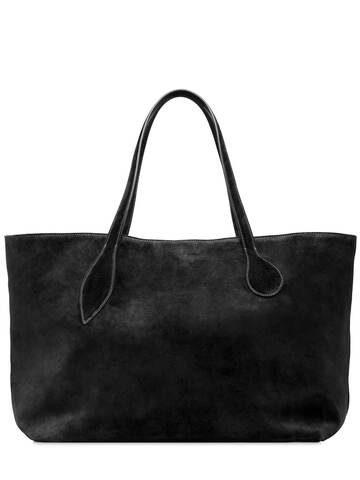 LITTLE LIFFNER Mega Sprout Suede Tote in black