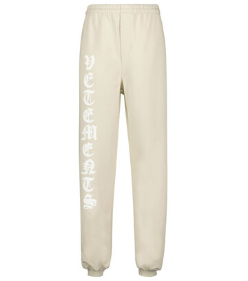 Vetements Anarchy cotton-blend sweatpants in beige