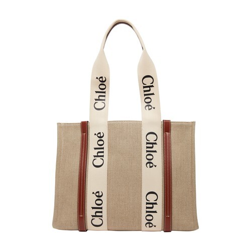 Chloé Woody basket bag in brown / white