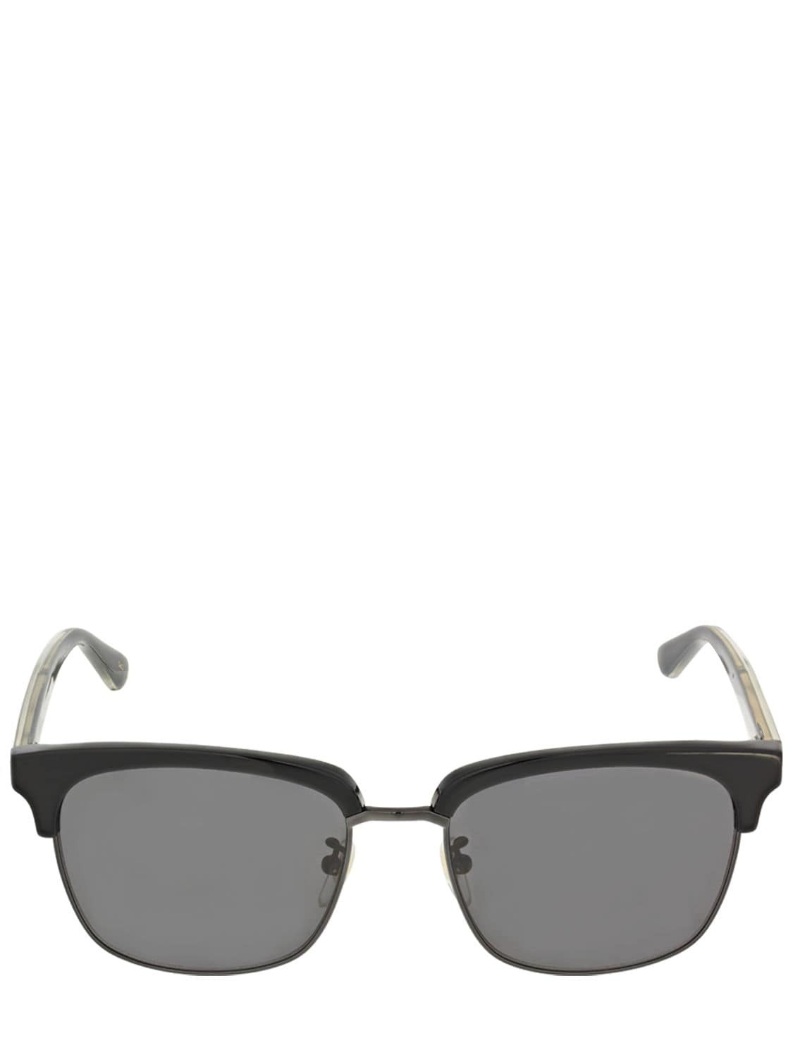 GUCCI Round Metal & Acetate Sunglasses in black / grey