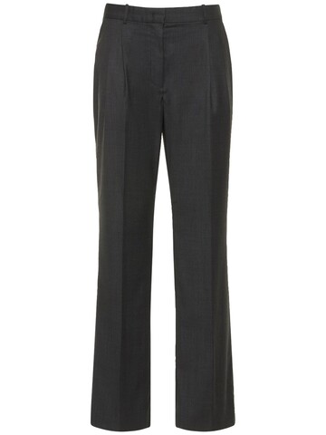 THE GARMENT Princeton Pleated Wool Blend Pants in grey