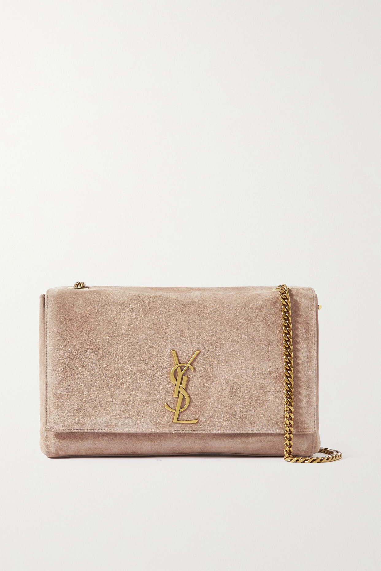 SAINT LAURENT - Kate Reversible Leather And Suede Shoulder Bag - Pink