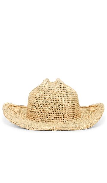lack of color raffia cowboy hat in neutral in natural