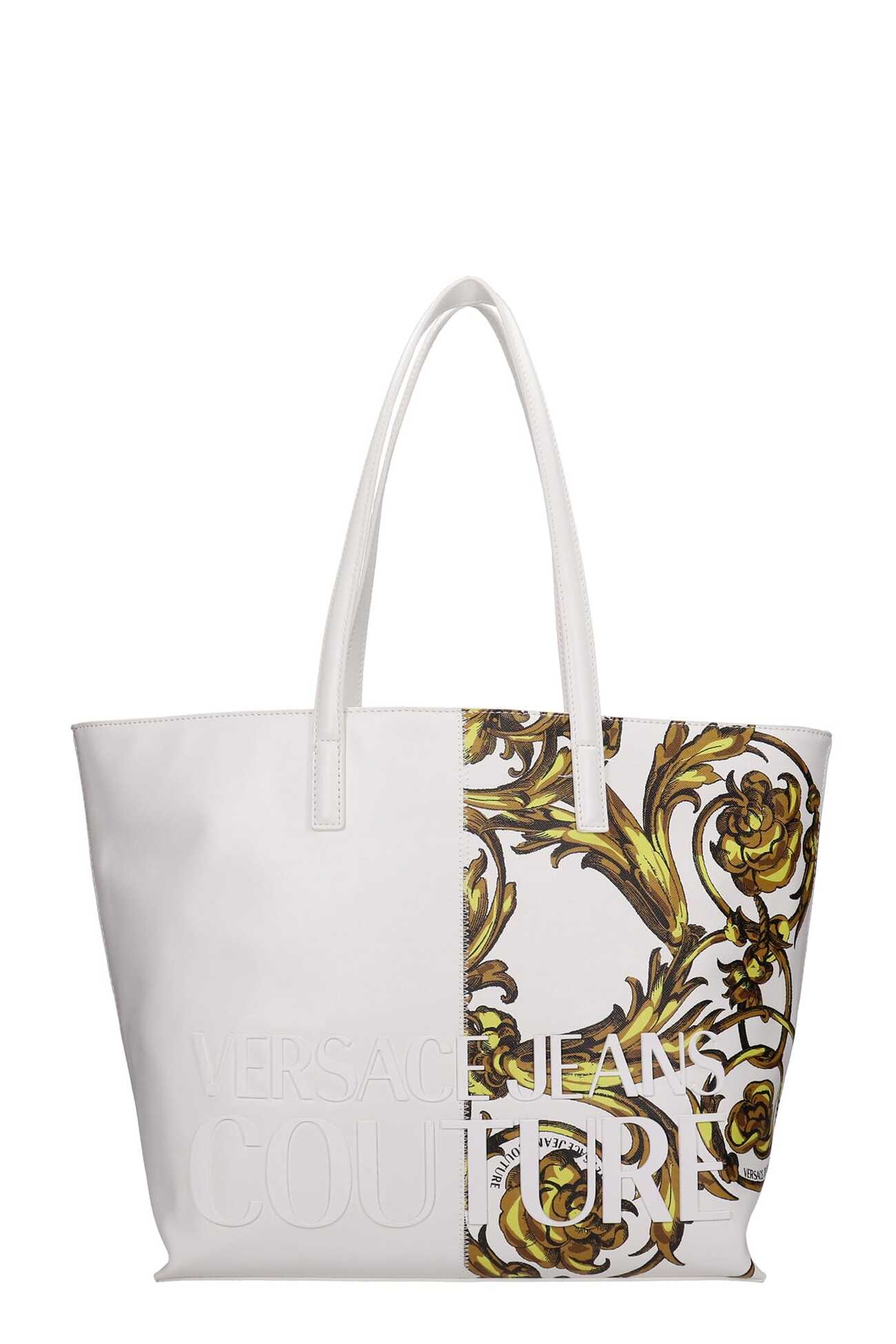 Versace Jeans Couture Tote In White Polyamide