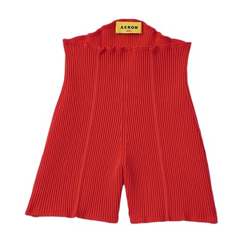 Aeron Bisou - Ribbed Shorts in red