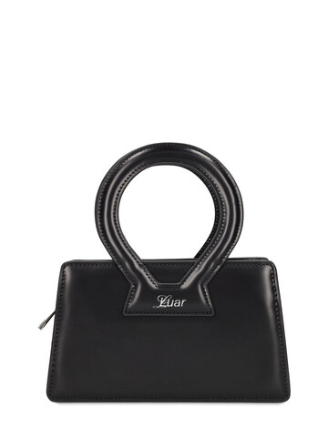 LUAR Anna Mini Leather Top Handle Bag in black
