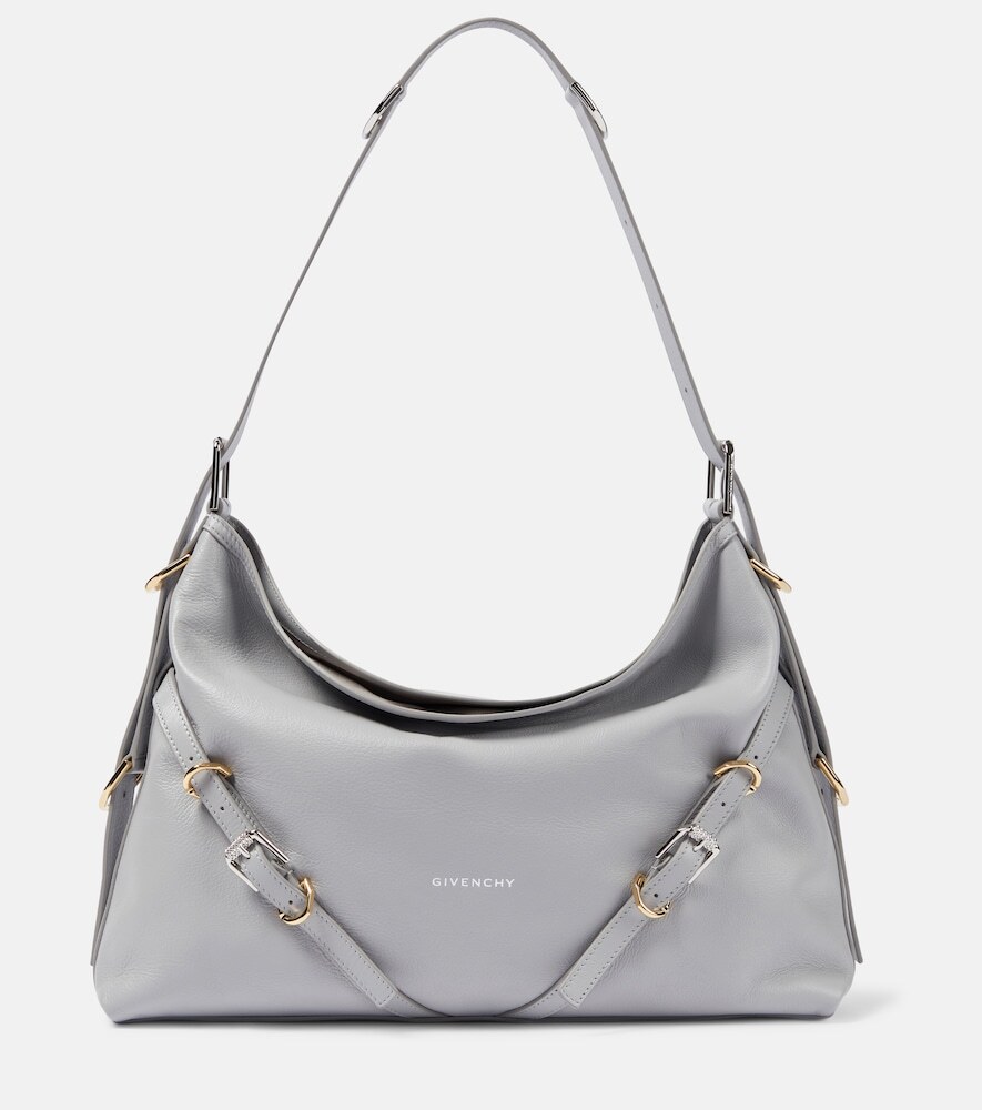 Givenchy Voyou Medium leather shoulder bag in grey