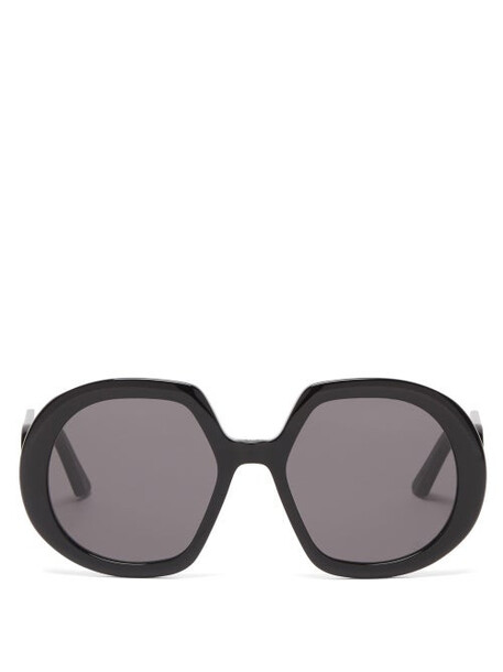 Dior - Diorbobby Oversized Round Acetate Sunglasses - Womens - Black