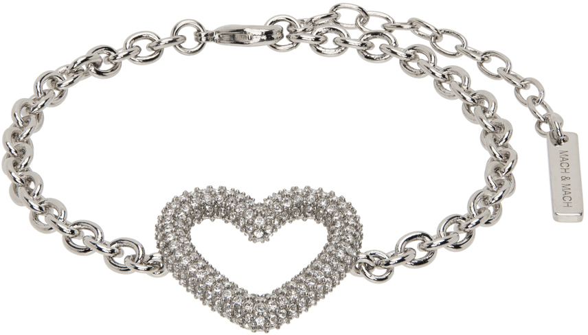 MACH & MACH Silver Heart Bracelet