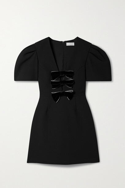 Rebecca Vallance - Amara Embellished Crepe Mini Dress - Black
