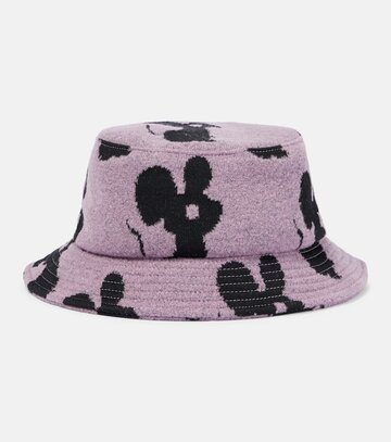 jw anderson logo wool-blend bucket hat in purple