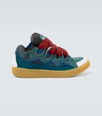lanvin curb suede sneakers in blue