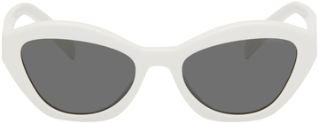 prada eyewear white angular butterfly sunglasses