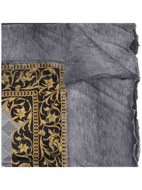 Avant Toi baroque print scarf in grey