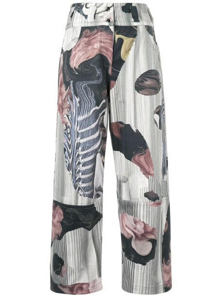 Roberts Wood collage print trousers in green