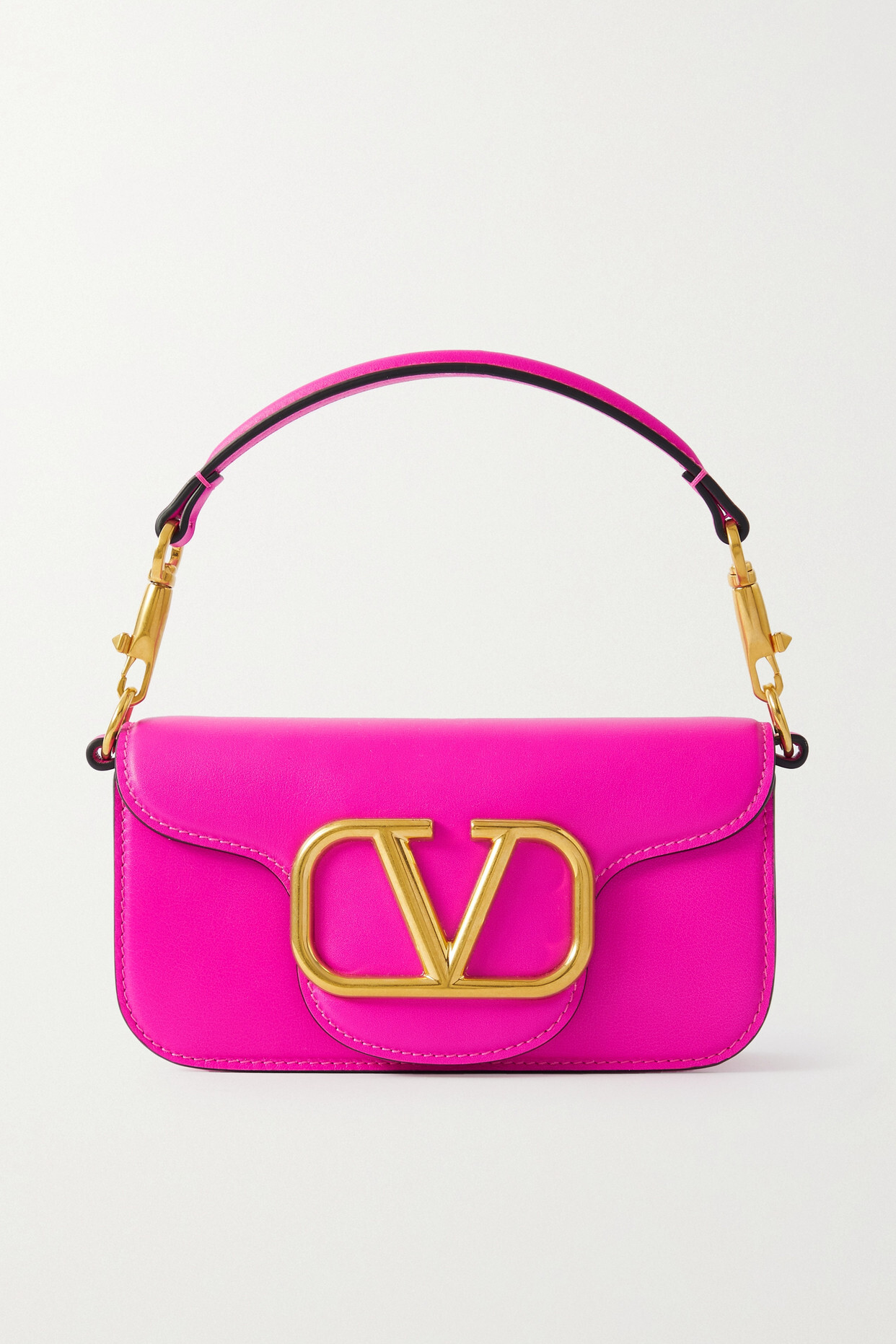 Valentino - Valentino Garavani Vlogo Leather Shoulder Bag - Pink