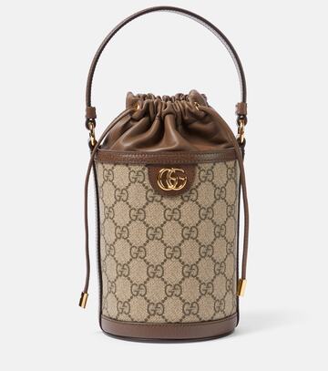 gucci ophidia gg mini canvas bucket bag in brown