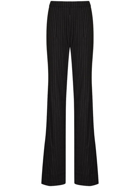 CLAN high-waisted pinstripe bootcut trousers in black