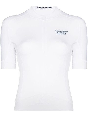 Pas Normal Studios Mechanism jersey zip-up top in white