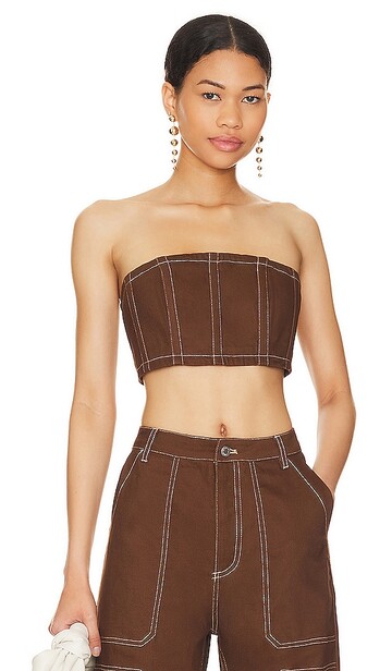 by.dyln x revolve cooper crop top in chocolate in brown