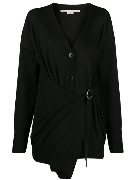 Stella McCartney wrap-style buckle-strap cardigan in black
